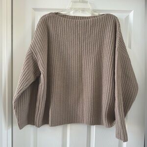 Vince beige Yak/Wool boatneck chunky ribbed sweater